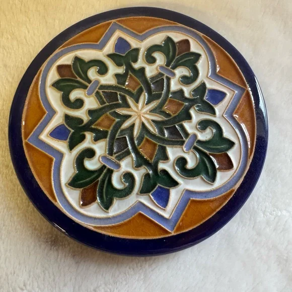 Hand painted ceramic coaster from Seville, Spain. - Picture 1 of 2